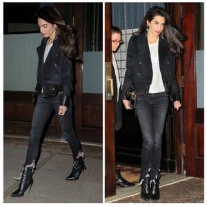 R13 Jeans Kate Skinny Raw Angled Hem Dark Moon Size 26